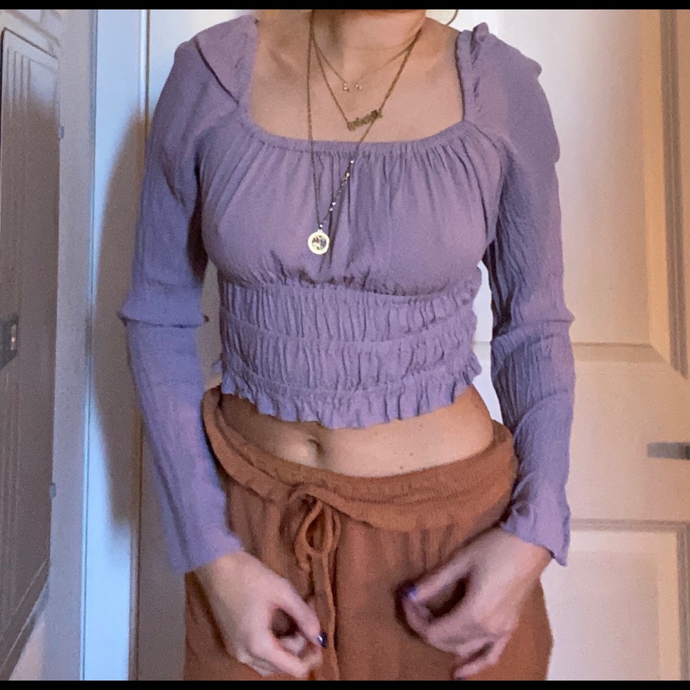 Urban Outfitters Long Sleeve Crop Blouse